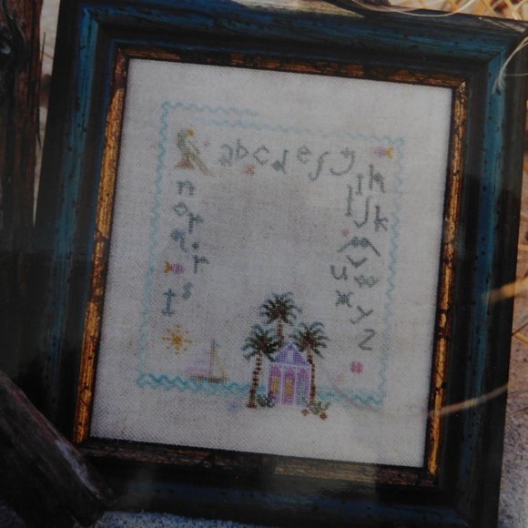 Brightneedle Key West Sampler cross stitch chart Duval Street pink house pattern - Picture 3 of 16